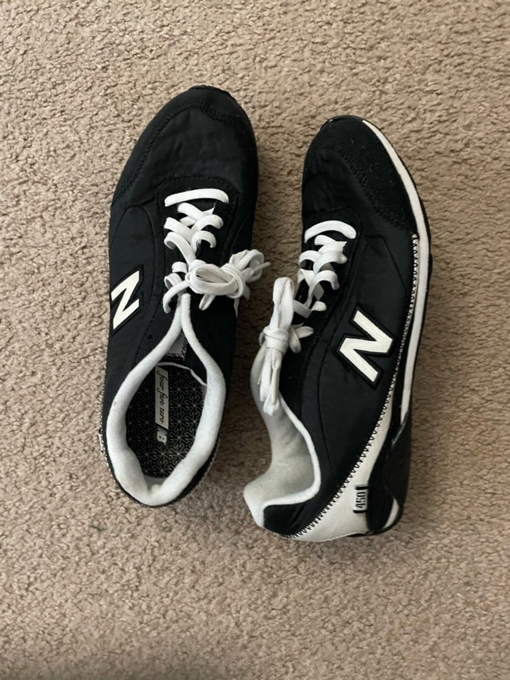 New Balance Black & White Retro Athletic Sneakers